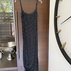 Brandy Melville dark Navy Maxi Dress with White Flower Print